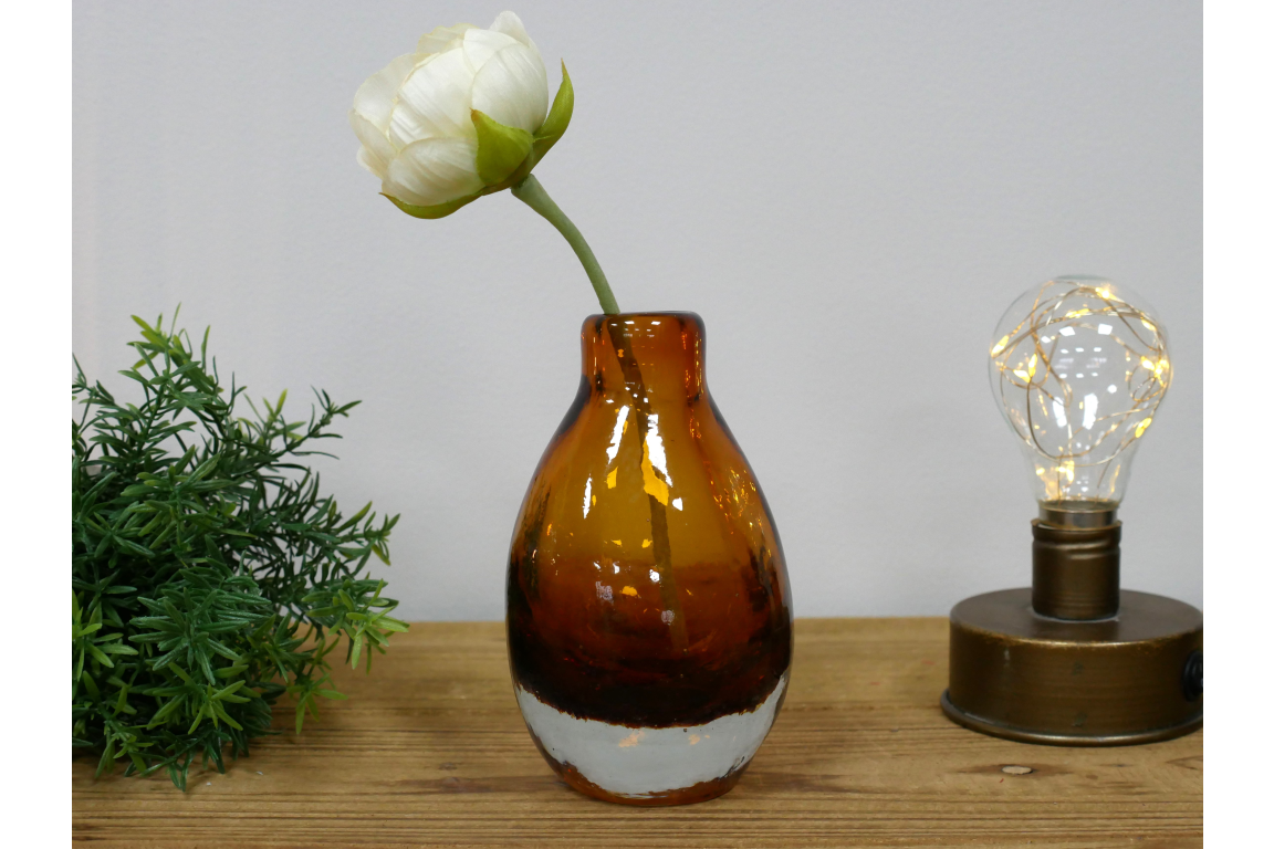Small Amber Glass Vase