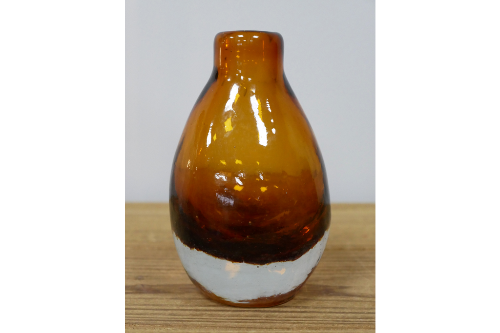 Small Amber Glass Vase