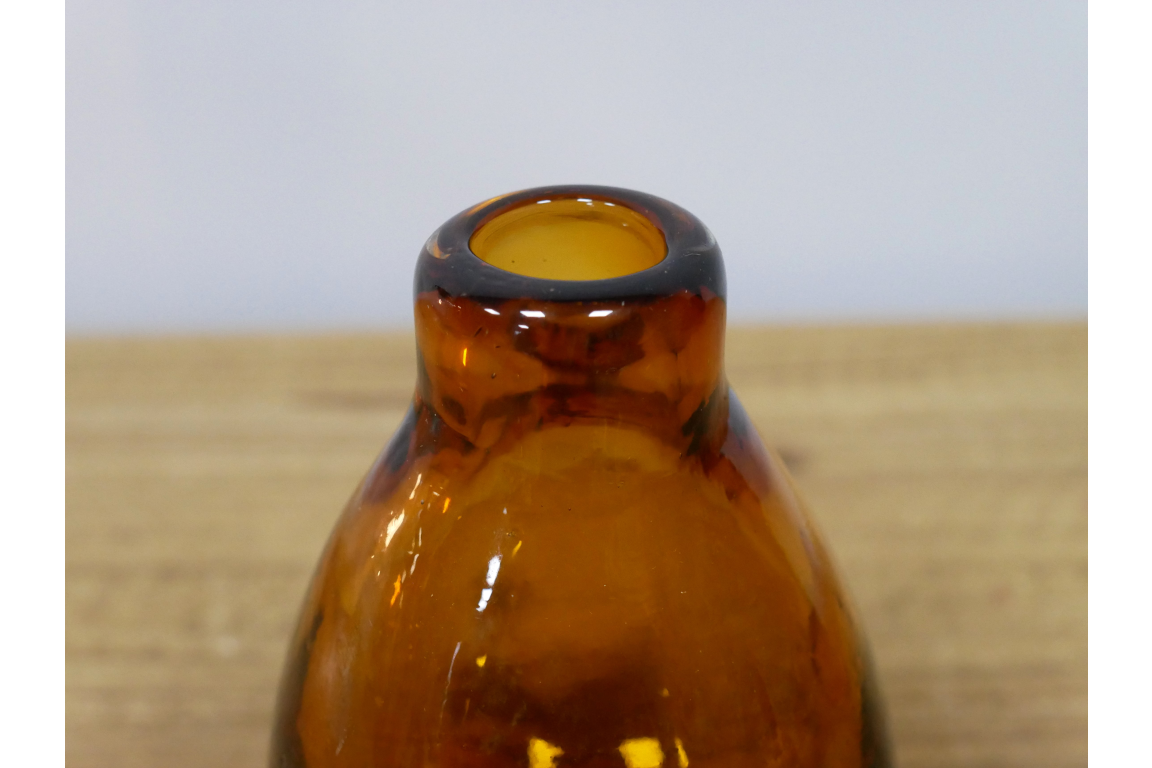 Small Amber Glass Vase