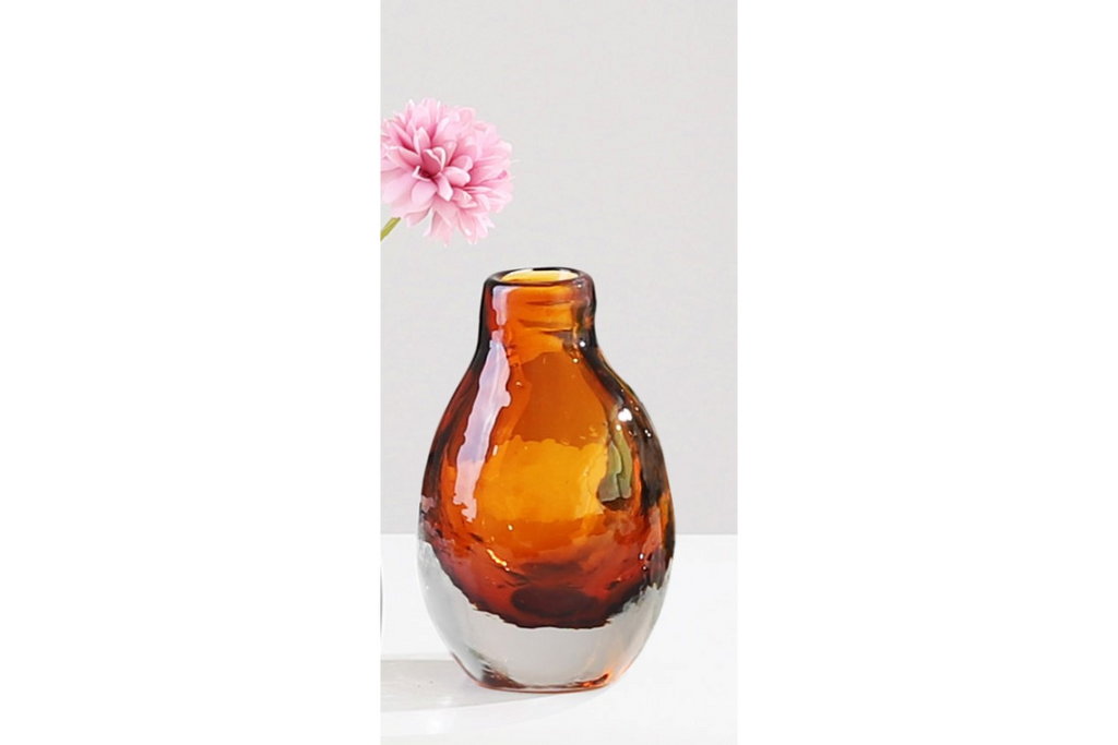 Small Amber Glass Vase
