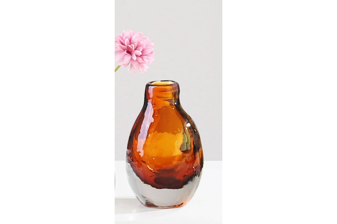 Small Amber Glass Vase