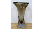 Tall Grey Glass Vase