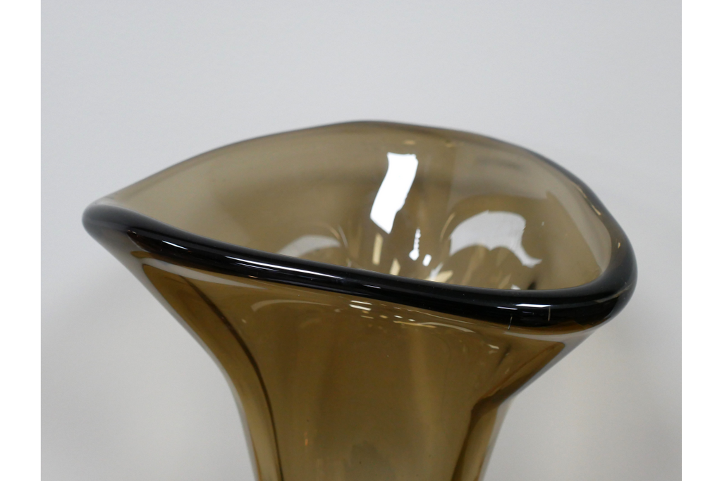 Tall Grey Glass Vase
