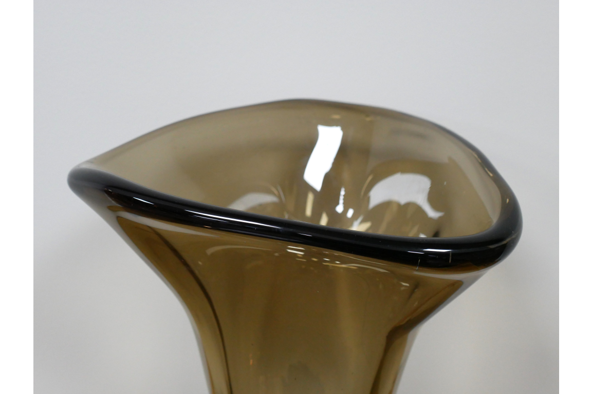Tall Grey Glass Vase