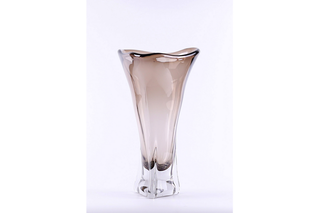 Tall Grey Glass Vase