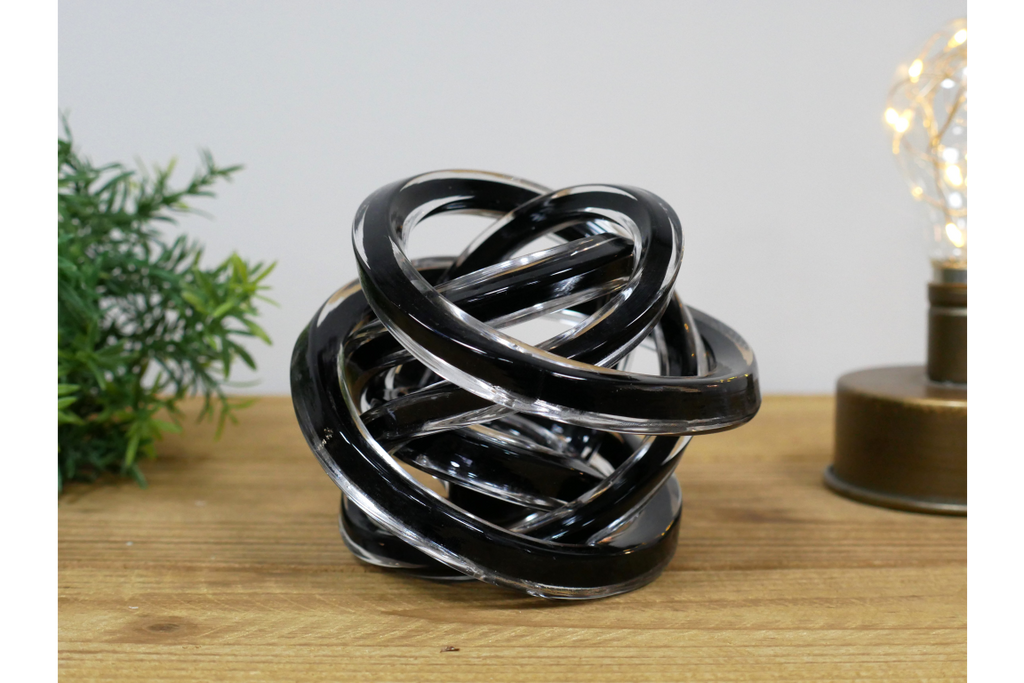 Glass Knot - Black & Clear