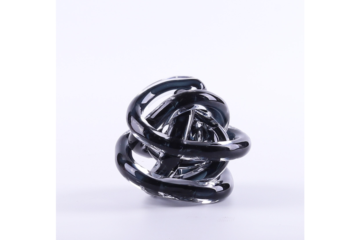 Glass Knot - Black & Clear