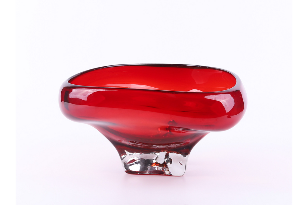Large Red Glass Bowl