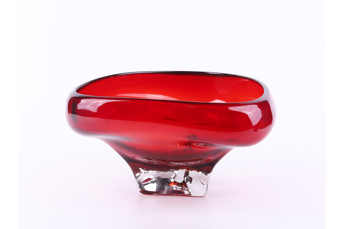 Large Red Glass Bowl