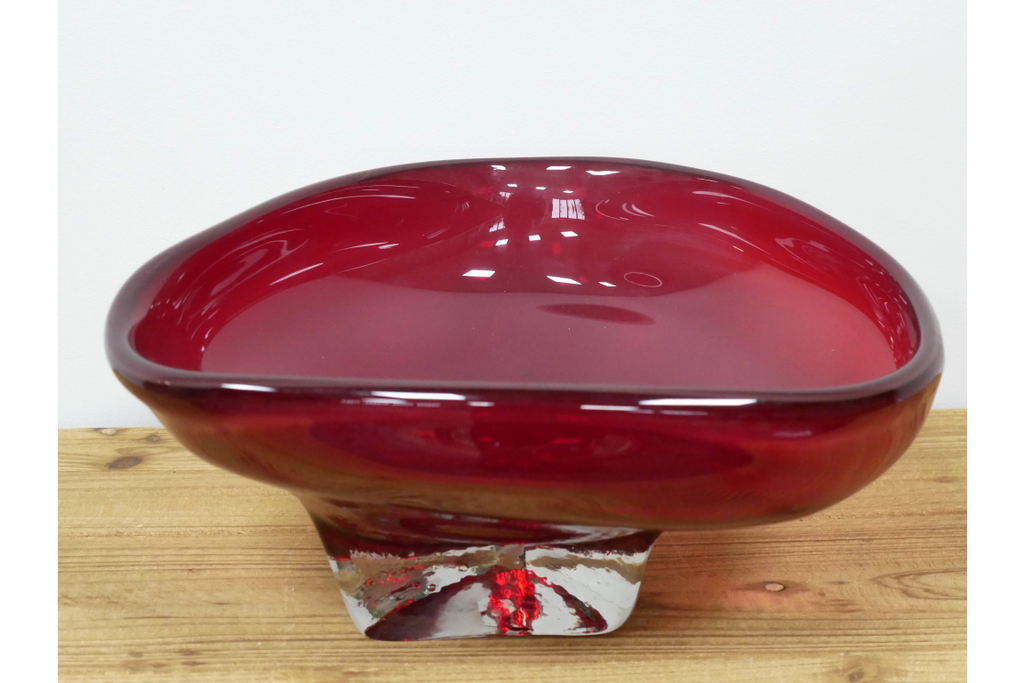 Large Red Glass Bowl