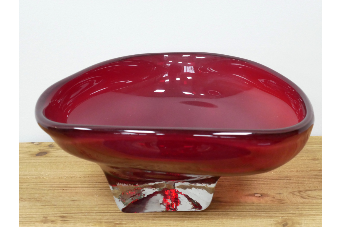 Large Red Glass Bowl