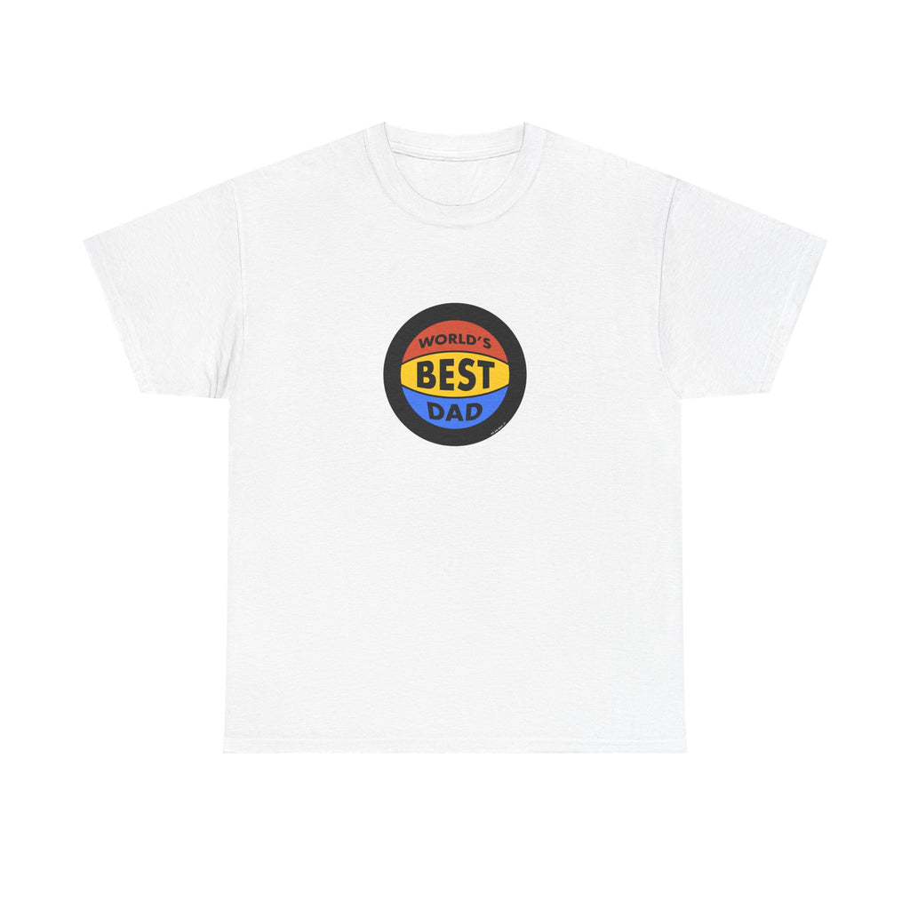 World's Best Dad Basketball Printed T-Shirt 100% Cotton Novelty Dad Tee Birthday Father's Day Gift White