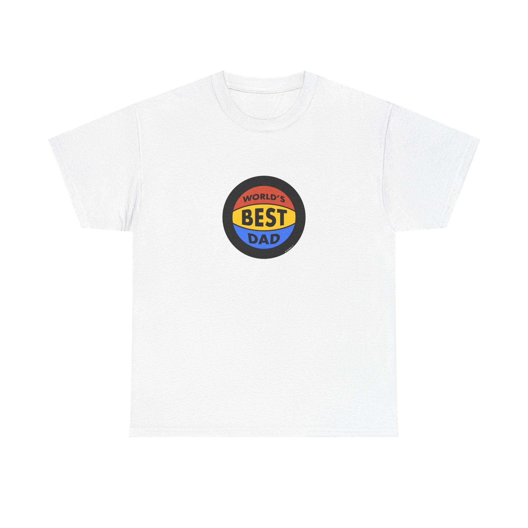 World's Best Dad Basketball Printed T-Shirt 100% Cotton Novelty Dad Tee Birthday Father's Day Gift White