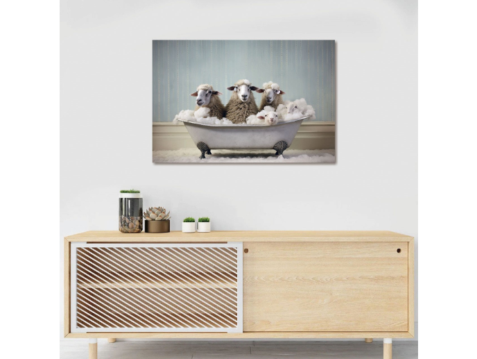 Sheep In Bath Wall Art