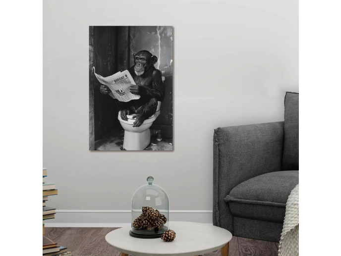 Monkey On The Loo Wall Art