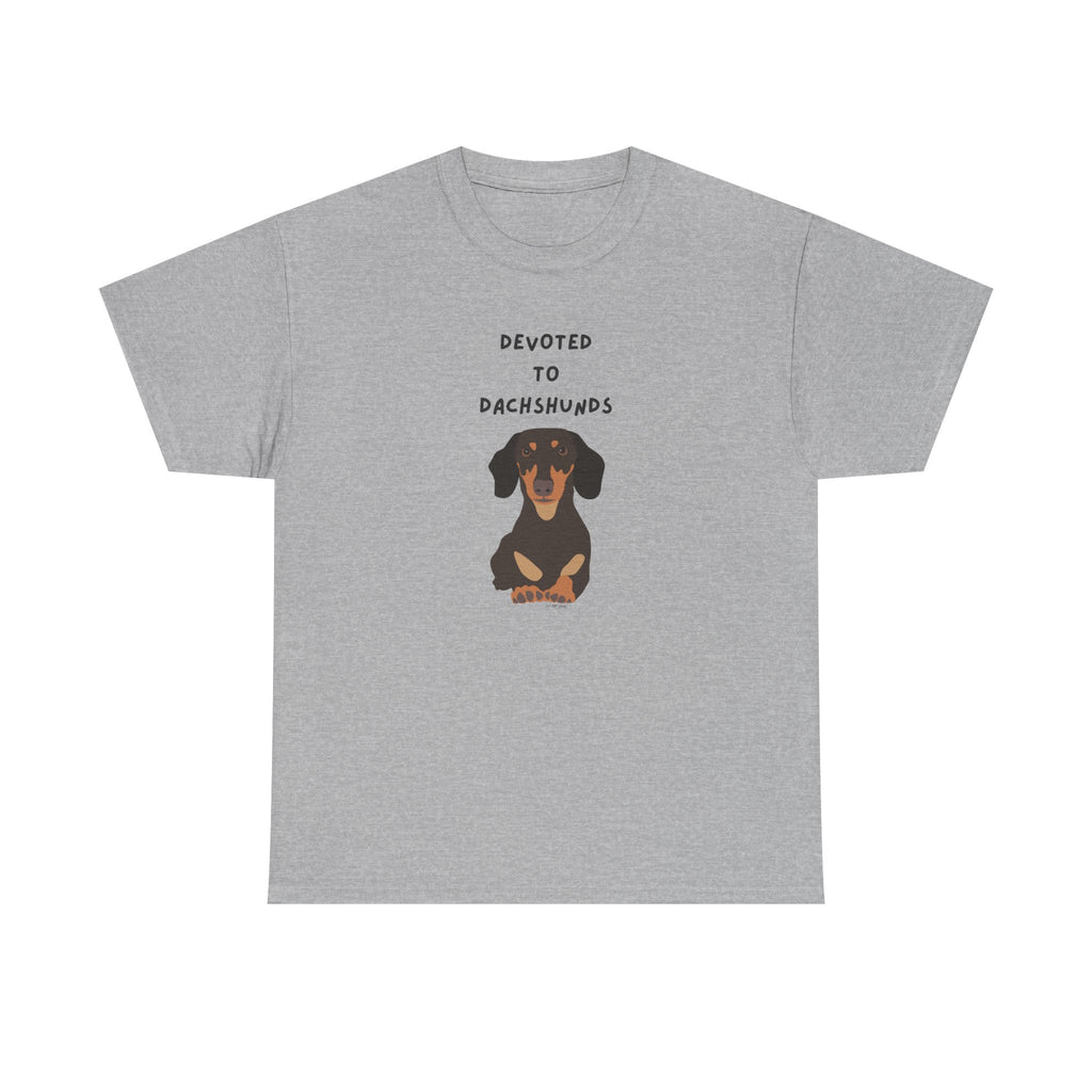 Devoted To Dachshunds Sausage Dog Printed T-Shirt 100% Cotton Novelty Cute Dog Tee Gift Sport Grey