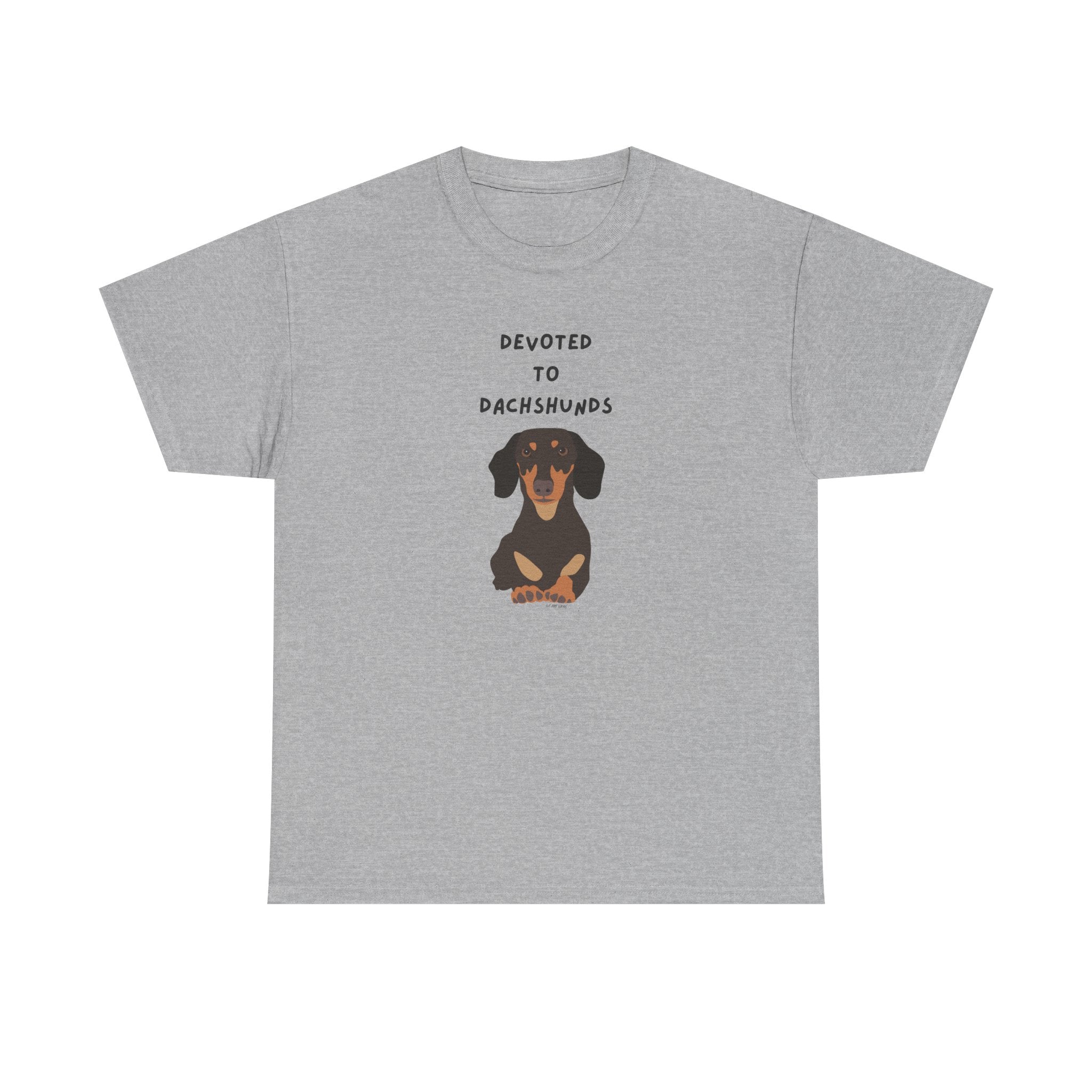Devoted To Dachshunds Sausage Dog Printed T-Shirt 100% Cotton Novelty Cute Dog Tee Gift Sport Grey