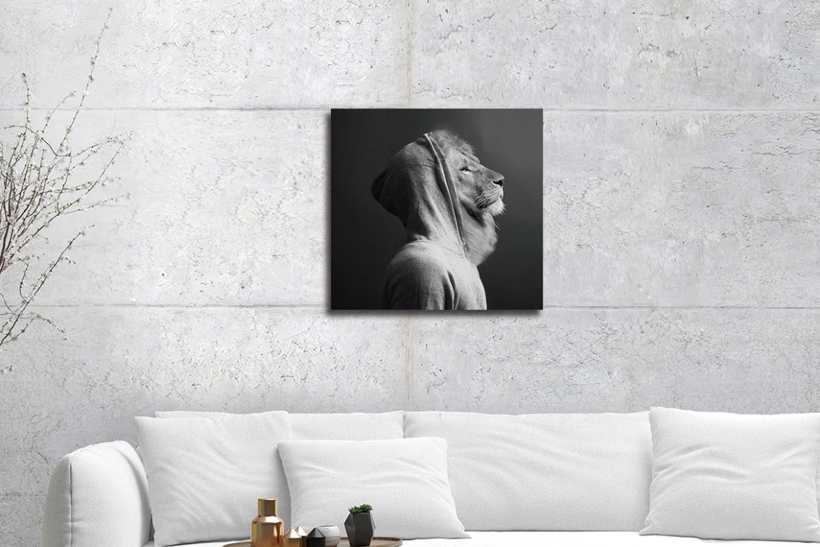 Lion In Hoodie Wall Art - Mini