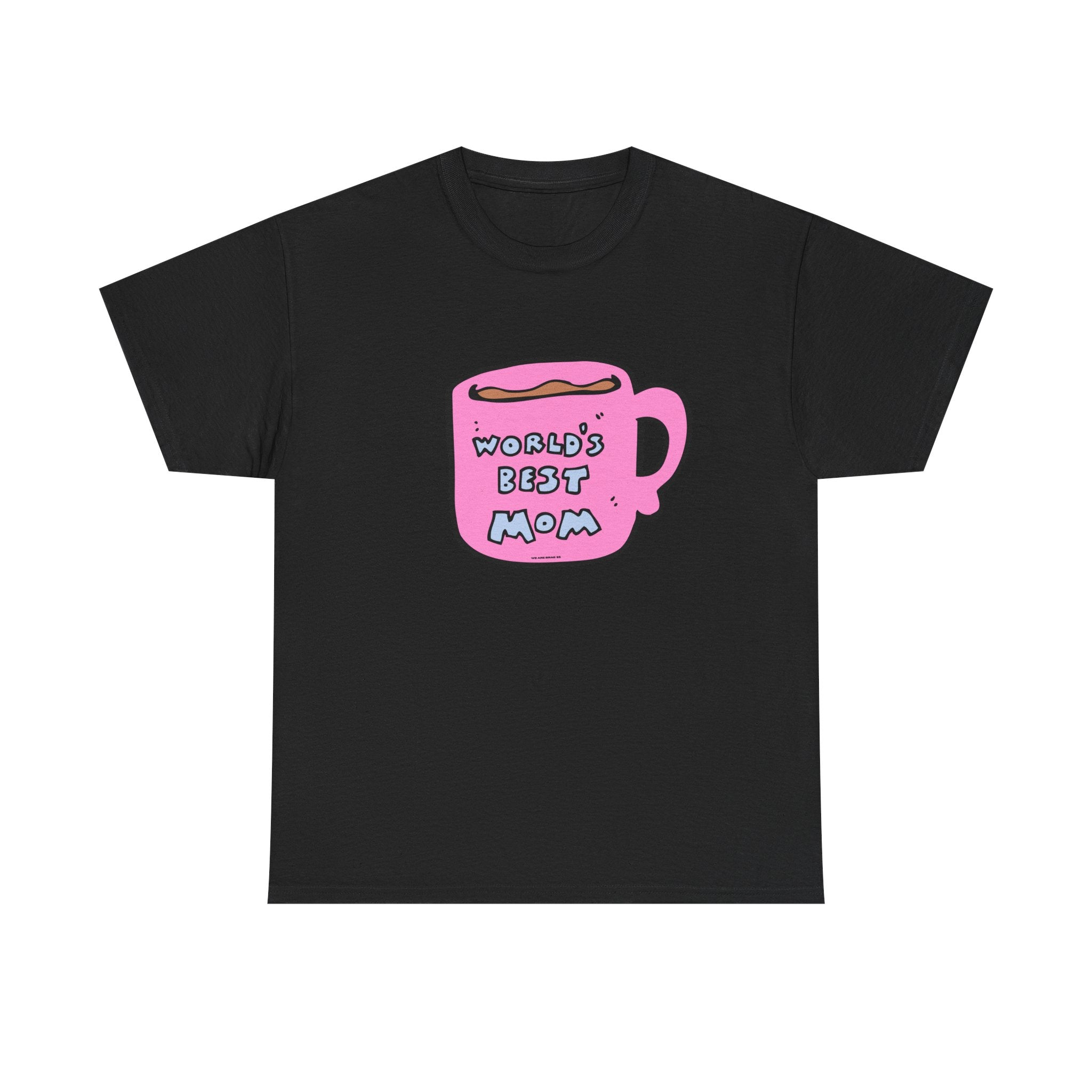 World's Best Mom Printed T-Shirt 100% Cotton Novelty Mum Mom Tee Birthday Mother's Day Gift Black