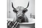 Cow In Bath Wall Art - Mini