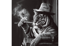 Smoking Tiger Wall Art - Mini