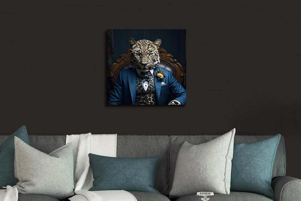 Leopard In Suit Wall Art - Mini