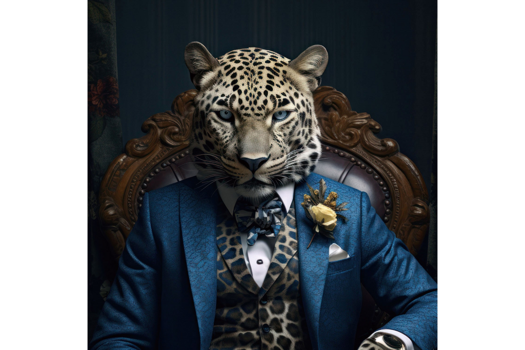 Leopard In Suit Wall Art - Mini
