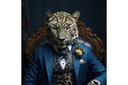 Leopard In Suit Wall Art - Mini