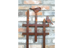 Rusty Fence With Birds Stake