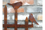 Rusty Fence With Birds Stake