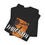 Halloween Pumpkin Monster Printed T-Shirt 100% Cotton Novelty Scary Halloween Tee Black