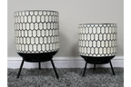 Set Of 2  Monochrome Planters