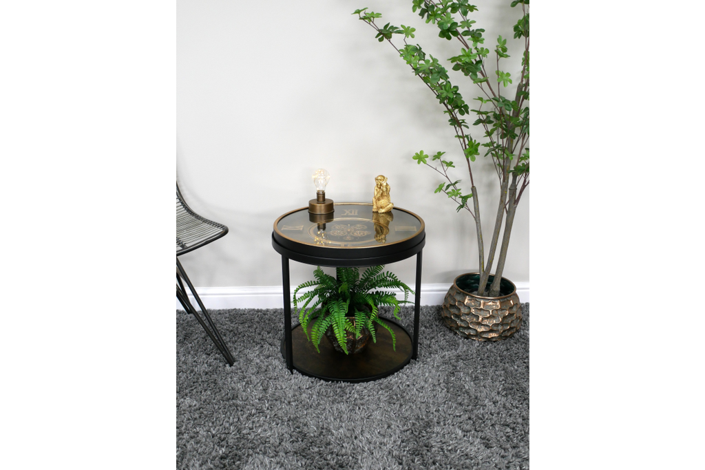 Clock With Cogs Side Table