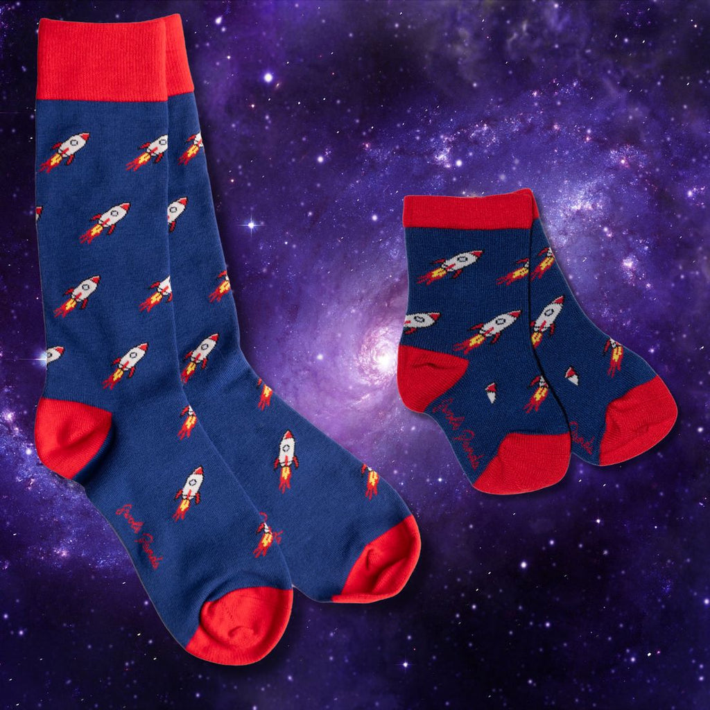 Rocket Matching Bamboo Socks (Adult & Child) UK 7-11 (US 8-12 EU 40-47)