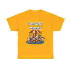 Clowning Around Novelty Printed T-Shirt 100% Cotton Weird Clown Merry Go Round Halloween Tee Gold