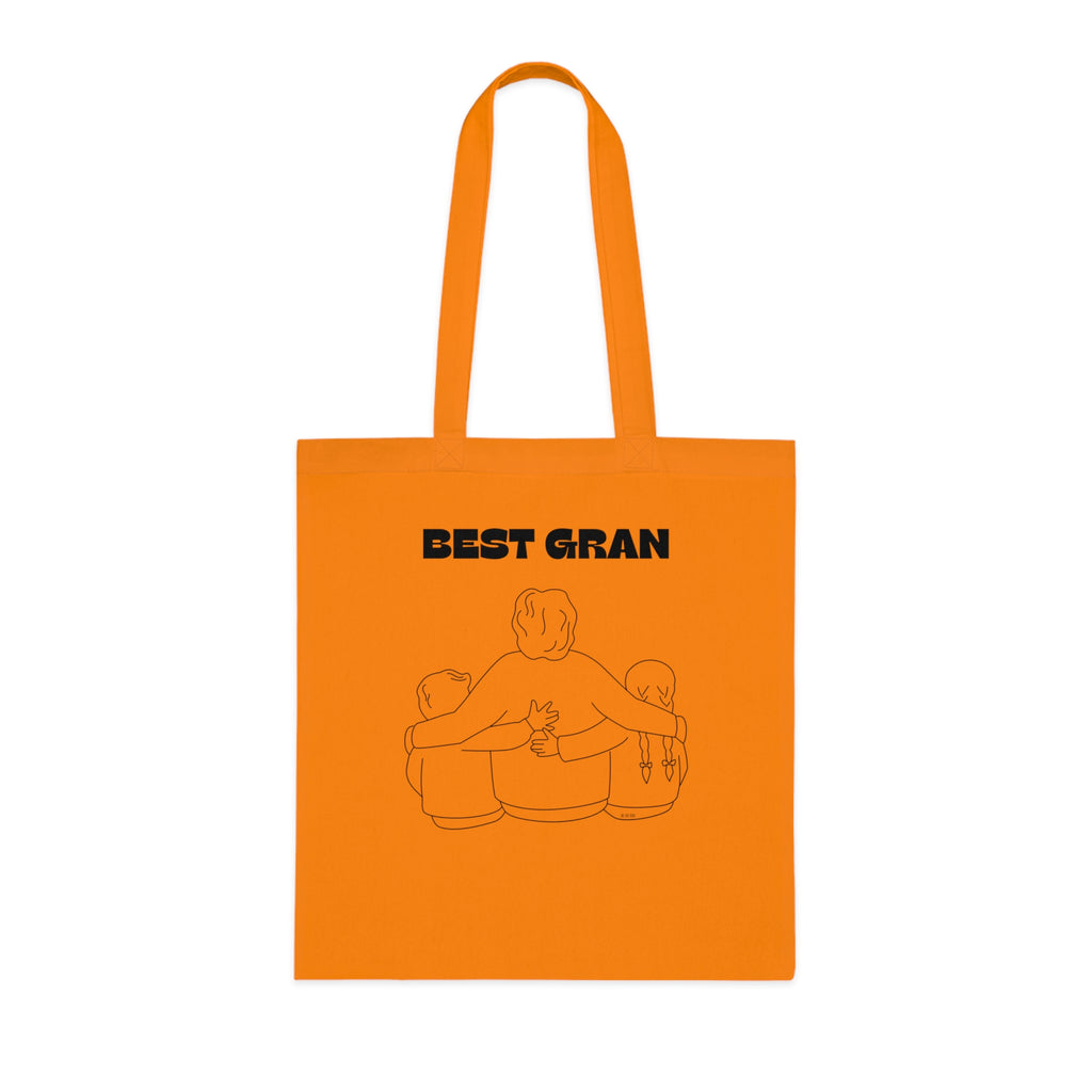 Best Gran Printed Cotton Tote Bag Reusable Shopping Bag Mum Mom Mother's Day Grandma Gift One size Orange