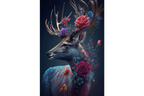 Flower Deer Wall Art