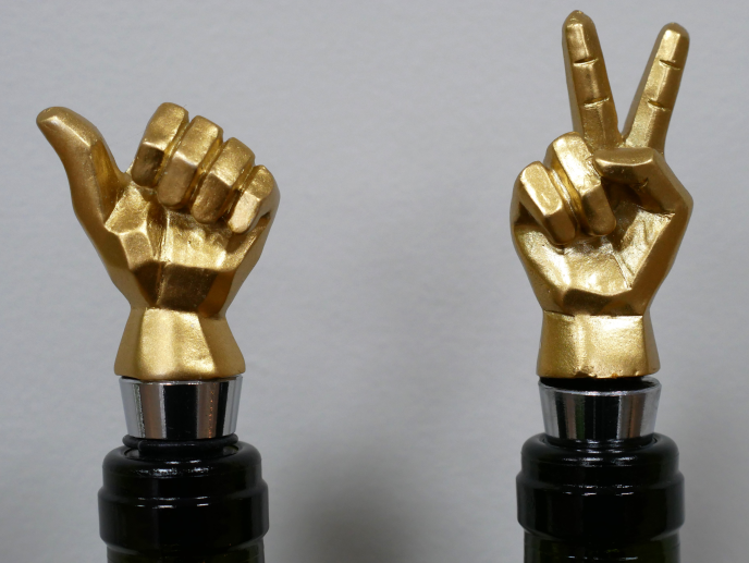 Set Of Two Hands Bottle Stoppers