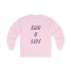 Emo 4 Life Long Sleeve Tee 100% Cotton Retro Glitch Quote T-Shirt Emo Goth Alternative Gift Light Pink