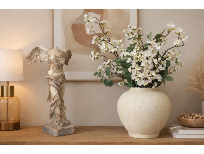 Stone Effect Metal Vase