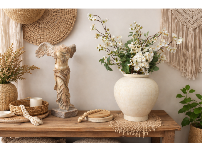 Stone Effect Metal Vase