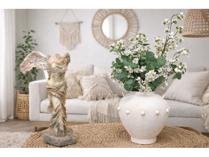 Stone Effect Metal Vase