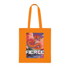 Fierce Anime Dragon Printed Cotton Tote Bag Reusable Shopping Bag Japanese Anime Art Gift One size Orange