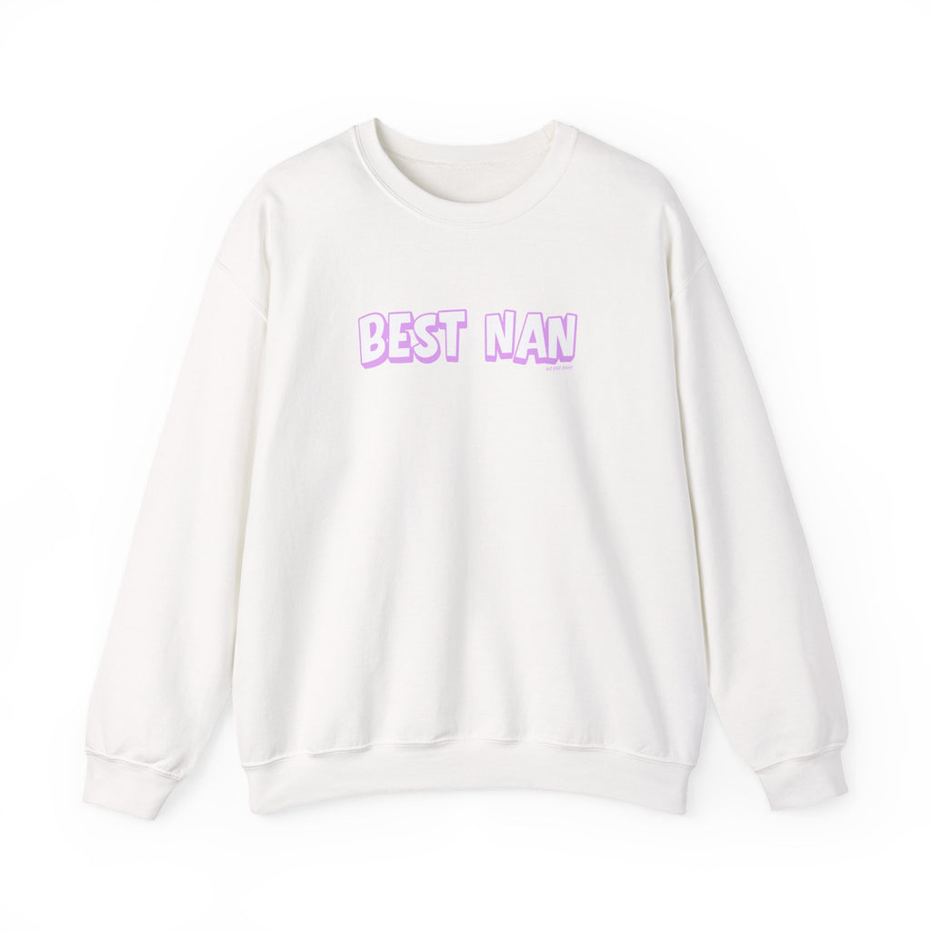Best Nan Printed Crewneck Sweatshirt Pullover Retro 3D Nannan Grandma Granny Gift White