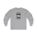 Spooky Season Long Sleeve Tee 100% Cotton Scary Vampire Teeth Halloween T-Shirt Gift Sport Grey