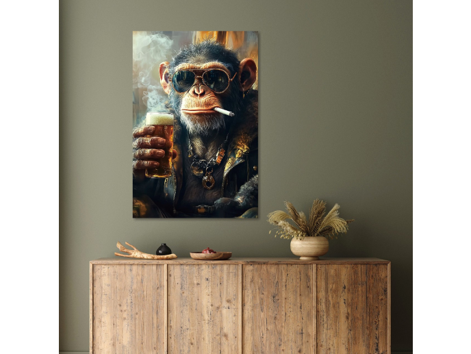 Monkey With Beer Wall Art