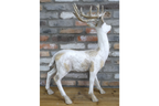 Majestic Large Stag Deer Statue - White & Gold MGO Garden Ornament