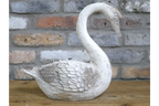 Elegant MGO Swan Garden Statue - Rustic White Shabby Chic Bird Ornament