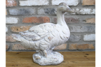 Rustic MGO Duck Garden Statue - White Shabby Chic Goose Bird Ornament