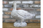 Rustic MGO Duck Garden Statue - White Shabby Chic Goose Bird Ornament